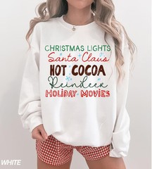 Womens Christmas Sweatshirt Holiday Festive Apparel Ladies Top