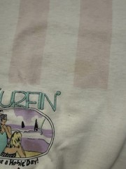 Hobie Juniors Teens XS Pink/White Striped Surf Graphic Logo Crewneck Pullover