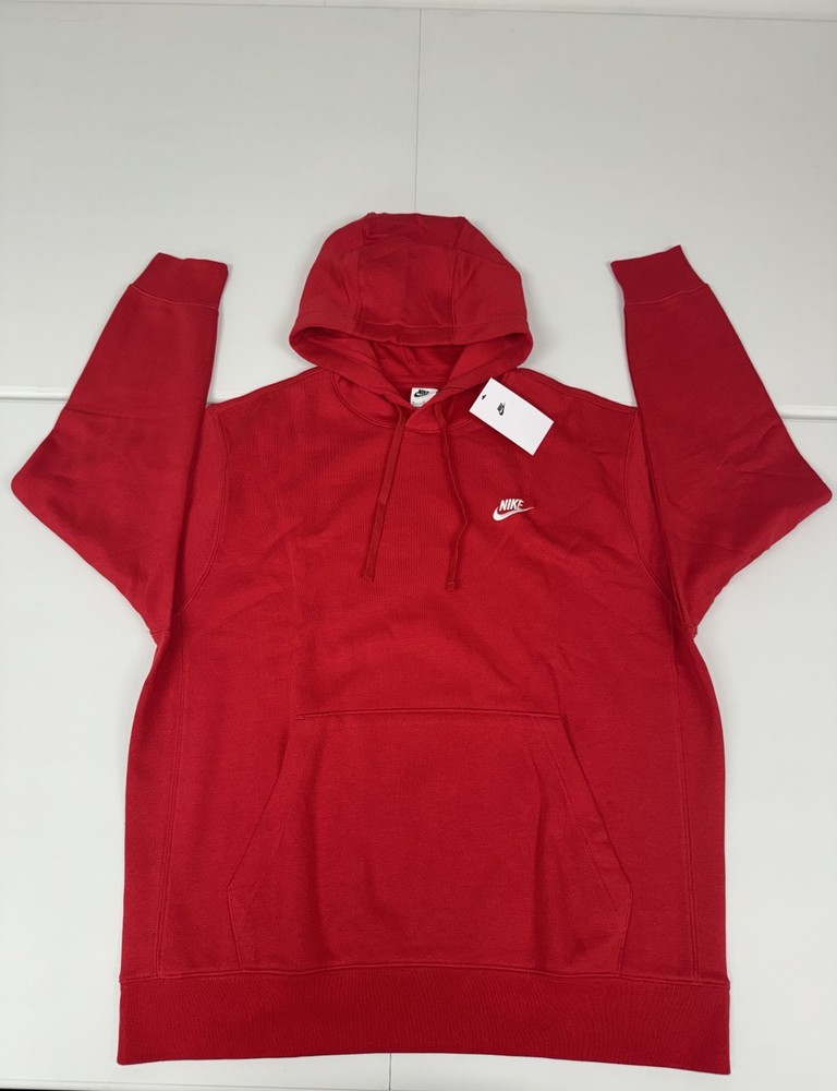 Nike Sportswear Club Fleece Pullover Hoodie University Red BV2654-657 Size XL