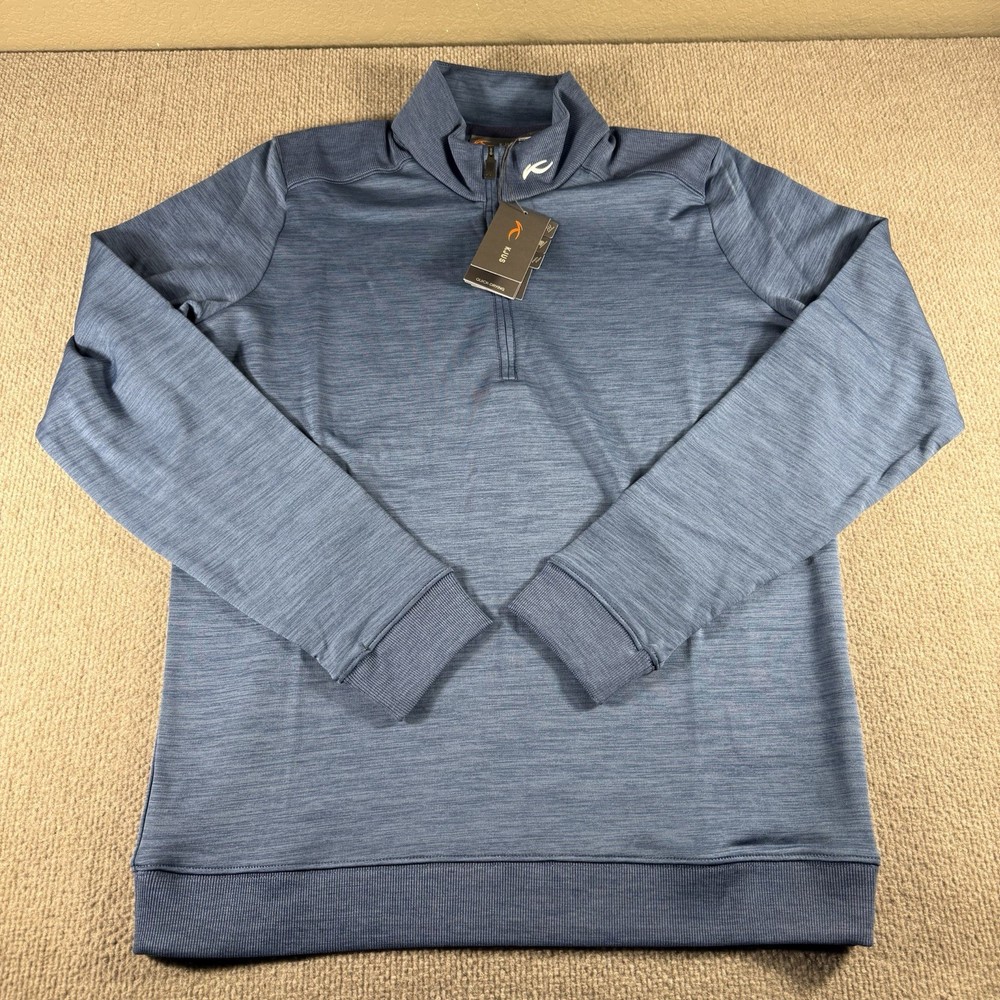 KJUS Liam TechWool Half Zip Pullover Blue Midlayer Size 50 Medium $249 Stretch