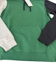 Nike Color Block Club Fleece Pullover Hoodie Men’s M Green/Black New