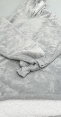 The Wayy Unisex Big Plush Lined Over-Sized Hooide, Light Gray, One Size