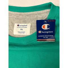 Champion Big & Tall Mens 6XL Green Crewneck Sweatshirt Script Logo Pullover NWT