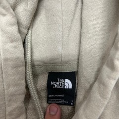 The North Face Hoodie Mens Size L Tan Beige Camo Logo Pullover Sweatshirt