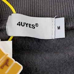 4uYes Adult Size Medium Gray For U Yes Blurred Graphic Crew Neck Sweatshirt NWT