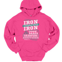 Iron Sharpens Iron Hooded Sweatshirt Hoodie Christian Catholic God Jesus