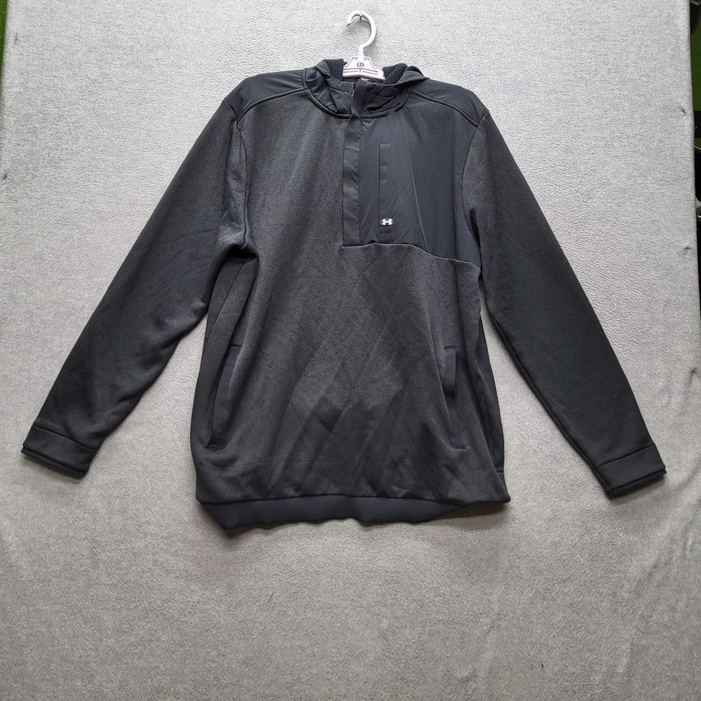 Under Armour Men Hoodie XL Dark Gray Storm Activewear Gorpcore Logo Long