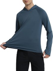 Men’s UPF 50+ Sun Hoodie UV Protection Long Sleeve Fishing Hiking Workout Top 20
