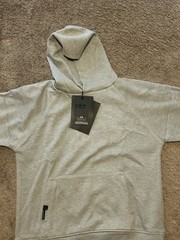 NBT Clothing Men’s Gray Pullover Fleece Body Guard Hoodie Pockets Heavyweight L
