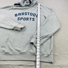 Barstool Sports Hoodie Mens XL Gray Pullover 100% Cotton Kangaroo Pocket Logo