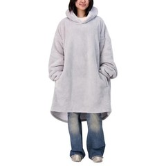 The Wayy Big Hoodie One Size Fits Most Wearable Blanket Unisex, Gray, New