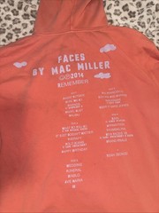 Mac Miller Faces 2014 Remember Album Graphic Hoodie Coral Unisex L *stains*