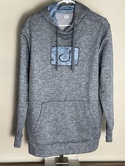Avid Outdoors Hoodie Gray Heather Hook Fishing Beach L