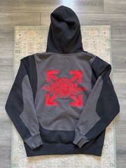 Nike Jordan X Off White Pull Over Hoodie Black Grey Red Virgil Abloh Mens Large