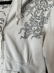 Vintage Rare Triple Five Soul NYC full zip-up hoodie White Embroidered XL