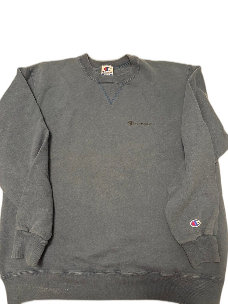 Vintage Champion V Insert Crewneck Sweatshirt – Slate Blue – Size L