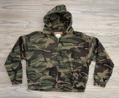 FOUND Washed Camouflage Zip Hoodie Woodland Camo Mens (L) Streetwear Designer