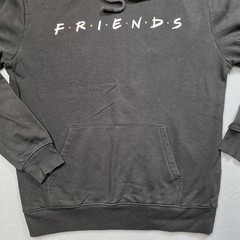 Friends Sweatshirt Mens Medium Black Hoodie Pullover Warner Bros 90s Retro TV
