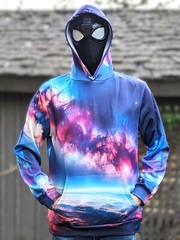 AMIALA Galaxy Universe Art Hooded Sweatshirt, 3D Unisex Hoodies S M L XL 2XL