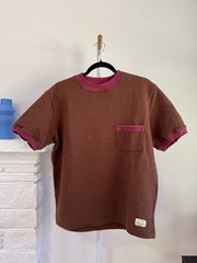 Paratodo sweatshirt tee, brown and plum, cotton deadstock unisex brooklyn street