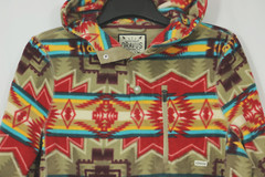 Dravus Men’s S Fleece Snap Neck Colorful All Over Aztec Southwest Print Hoodie