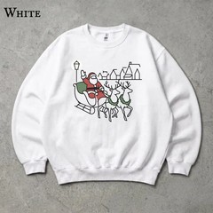 Christmas Santa Sleigh Reindeer Sweatshirt Holiday Winter Apparel