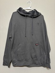 VTG Dickies Hoodie Men’s Large Grey Thermal Lined Relaxed Full Zip Workwear Y2K