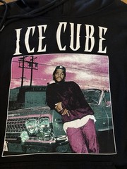 Ice Cube Graphic Hoodie Mens Medium Black Hip Hop Rap 90s Streetwear