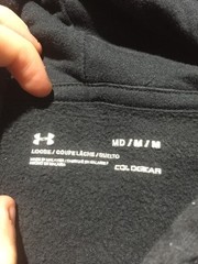 Under Armour Coldgear Sweatshirt Mens M Medium Black Short Sleeve Hooded Loose