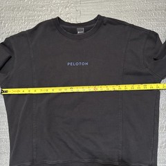 Peloton Pullover Sweatshirt Crew Neck Logo Black Mens XL Heavy Logo Gym Cycling