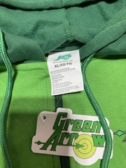 DC Comics Green Arrow Mens Size XL Green Full Zip Logo Hoodie NWT