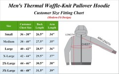 Men’s Waffle Knit Thermal Pullover Hoodie- Warm, Cozy, Casual Wear (Size- S-3XL)
