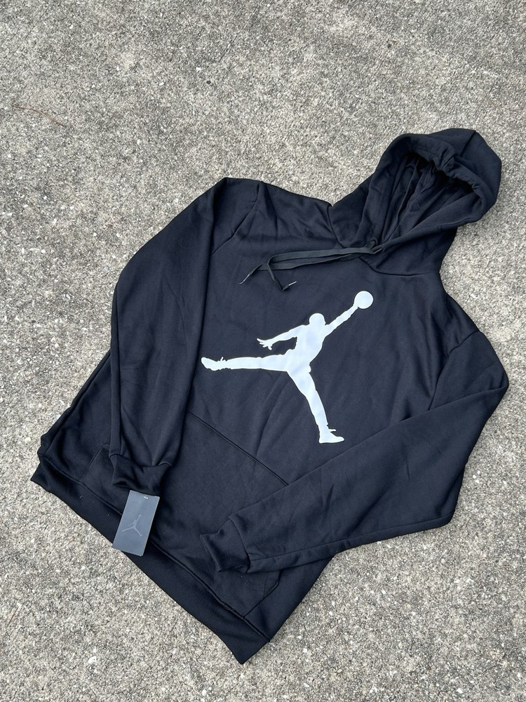 Nordstrom Michael Air Jordan Black Graphic Print Pullover Hoodie Sz Large Logo