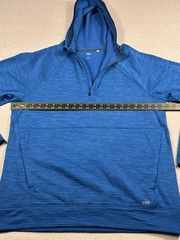DSG Polarized 1/2 Zip Fleece Hooded Sweatshirt Men Large Heathered Blue Athletic