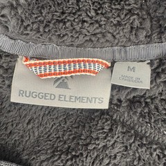 Rugged Elements Mens Fleece Lined Hoodie Charcoal Gray Full Zip Jacket Size M