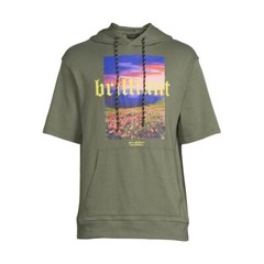 No Boundaries Men’s Hoodie with Short Sleeves Green Size L (42-44)