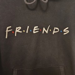 FRIENDS Hoodie Black Warner Bros TV Show Merch Embroidered Unisex Size Medium