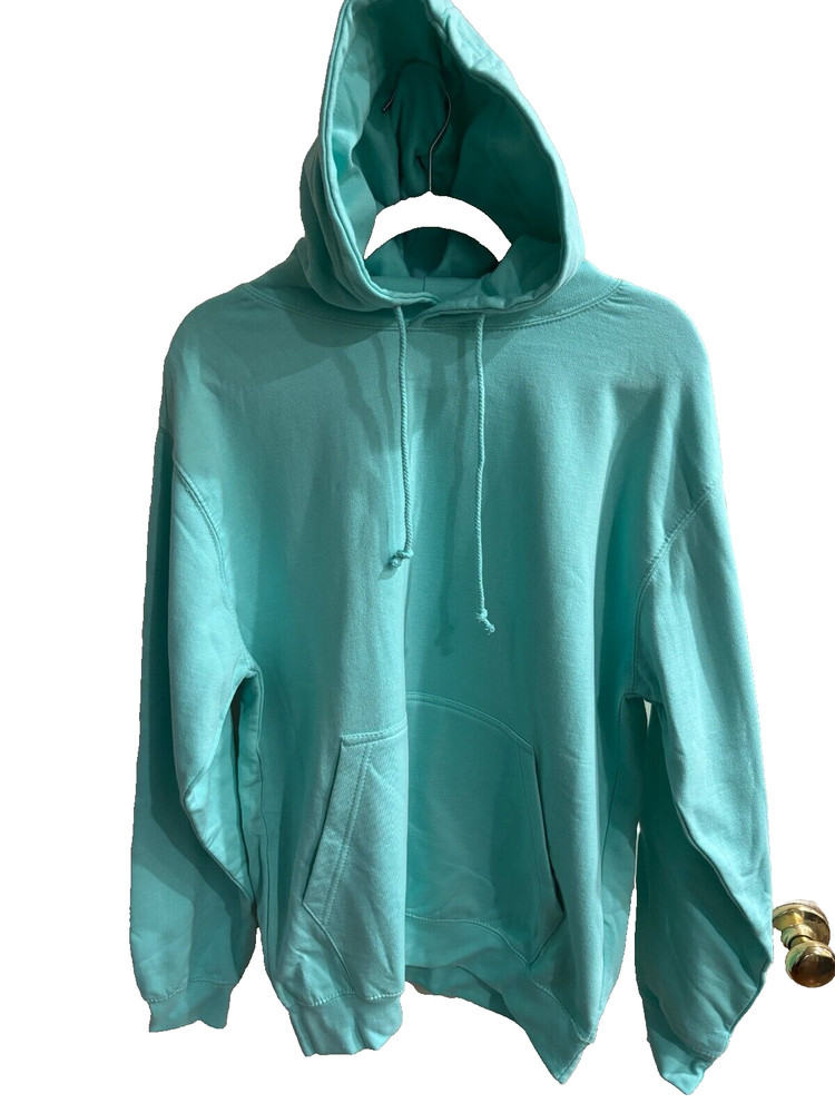 AWDis Hoodie Sweatshirt Mint Adult Plain Pullover Hooded Medium New Free Ship