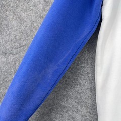 Calvin Klein Jeans Sweatshirt Mens Small Blue White Colorblock Logo Fleece