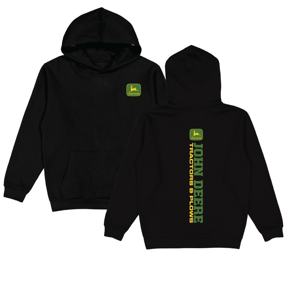 LP88304 – John Deere Black TM Vertical Print Fleece Hoodie 2XL