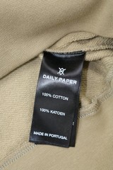 Daily Paper Mens Terry Sweatshirt Crew Neck Twill Beige M Embroidery Banded Neck