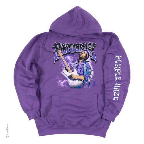 JIMI HERNDRIX-PURPLE HAZE-PULLOVER HOODIE-M-L-XL-XXL w/ SLEEVE PRINT Experience