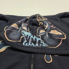 VTG The Great China Wall Hoodie Full Zip Men XXL Skull Graffiti Style Los Angele