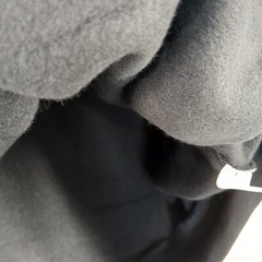 NWT $69 TAILORED REC Apocalypse Fleece Hoodie MEDIUM Pleated Sleeve Hand painted