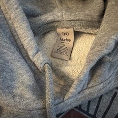 Hurley Men’s Gray Fleece Pullover Hoodie XL Graphic Logo Pockets Drawstring