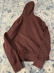 Hollister Burgundy Fleece Full Zip Hoodie M Hooded Embroidered Logo