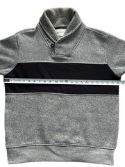 Marc Ecko Sweatshirt Mens Medium Gray Black Pullover Shawl Collar Streetwear