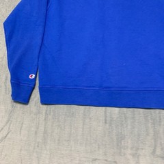 Champion Sweatshirt Mens Large Royal Blue Graphic Logo Knit Cotton Athletic Wear