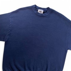 Vtg 80s Gopher Sport Blank Crewneck Sweatshirt Navy Blue Distressed USA Made L