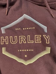 Hurley Pullover Hoodie Sweatshirt Mens L Black Drawstring Graphic Logo Pockets